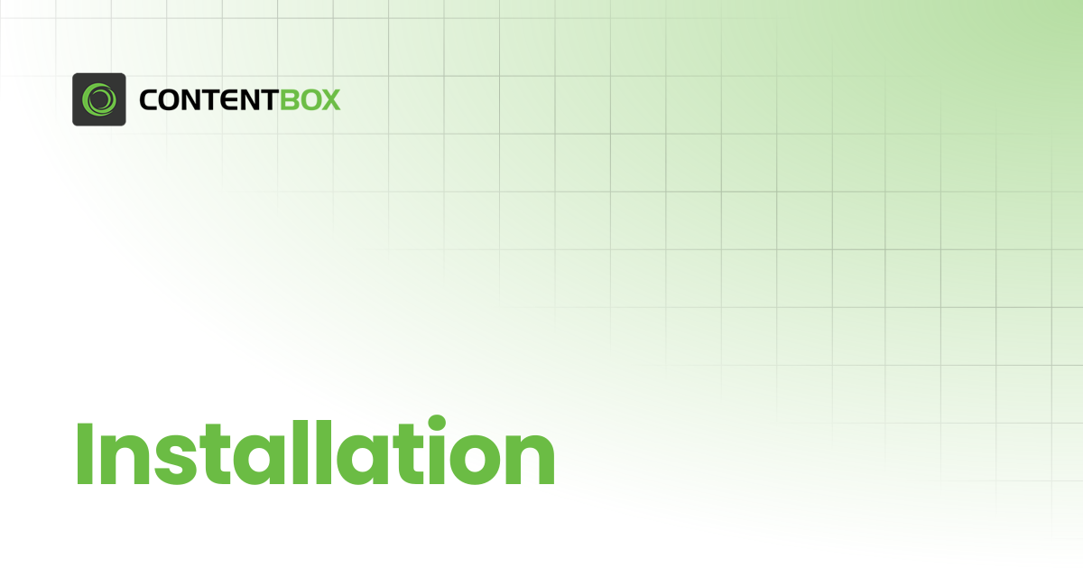 Installation | v4.x | ContentBox Modular CMS
