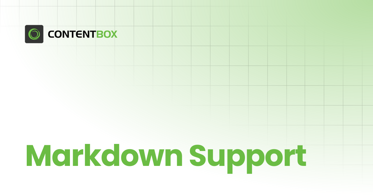 Markdown Support | ContentBox Modular CMS