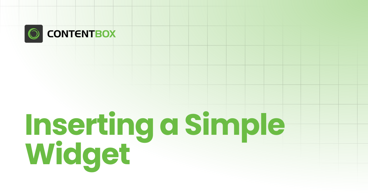 Inserting a Simple Widget | ContentBox Modular CMS