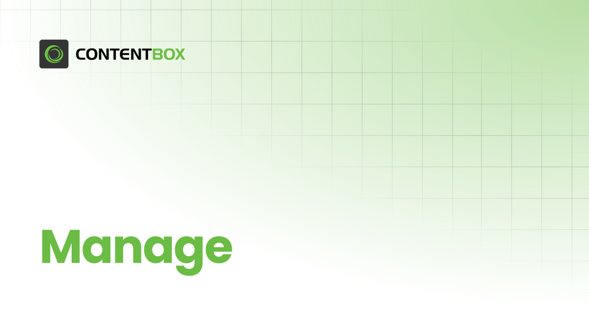 Manage | ContentBox Modular CMS