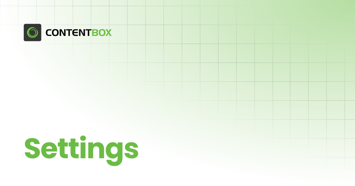 Settings | ContentBox Modular CMS