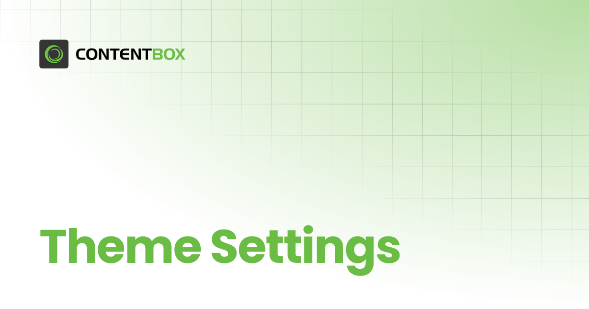 Theme Settings | ContentBox Modular CMS