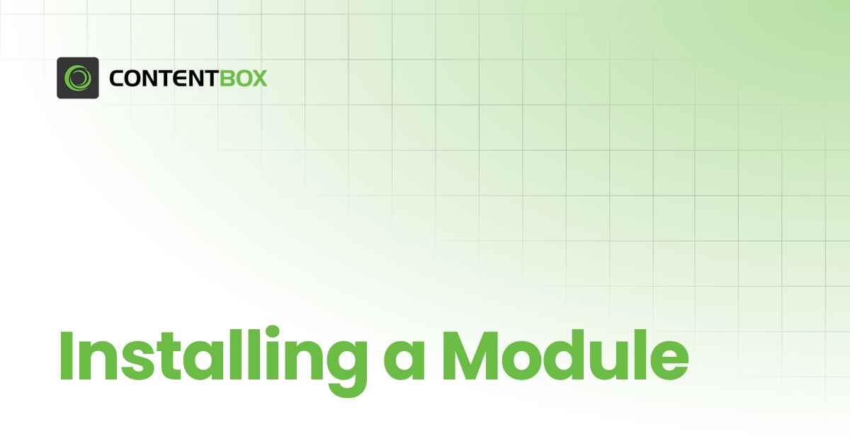 Installing a Module | ContentBox Modular CMS