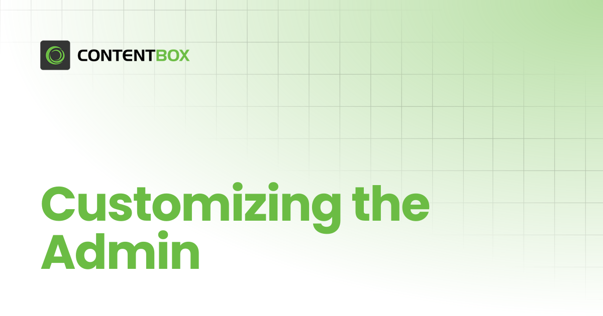 Customizing the Admin | ContentBox Modular CMS